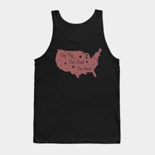 One Flag, One Land, One Heart, Land That I Love, America Y'all, Memorial Day, Patriotic, 4th July, America Tank Top